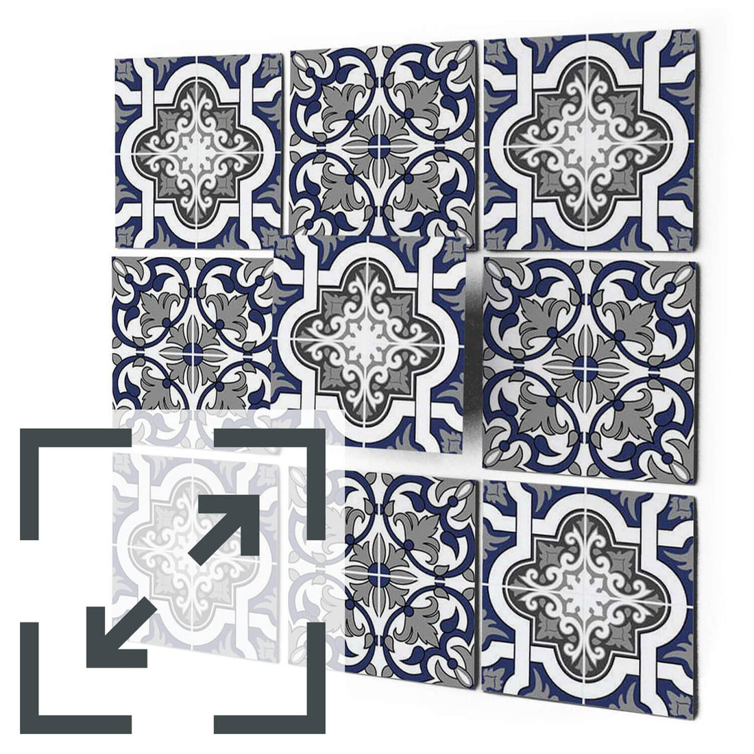 Fliesenaufkleber Eigenes Maß Main - Azulejo Classic