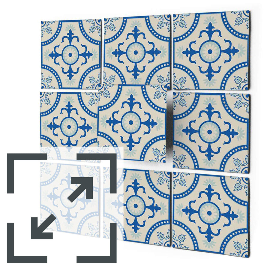 Fliesenaufkleber Eigenes Maß Main - Blue Pattern Line