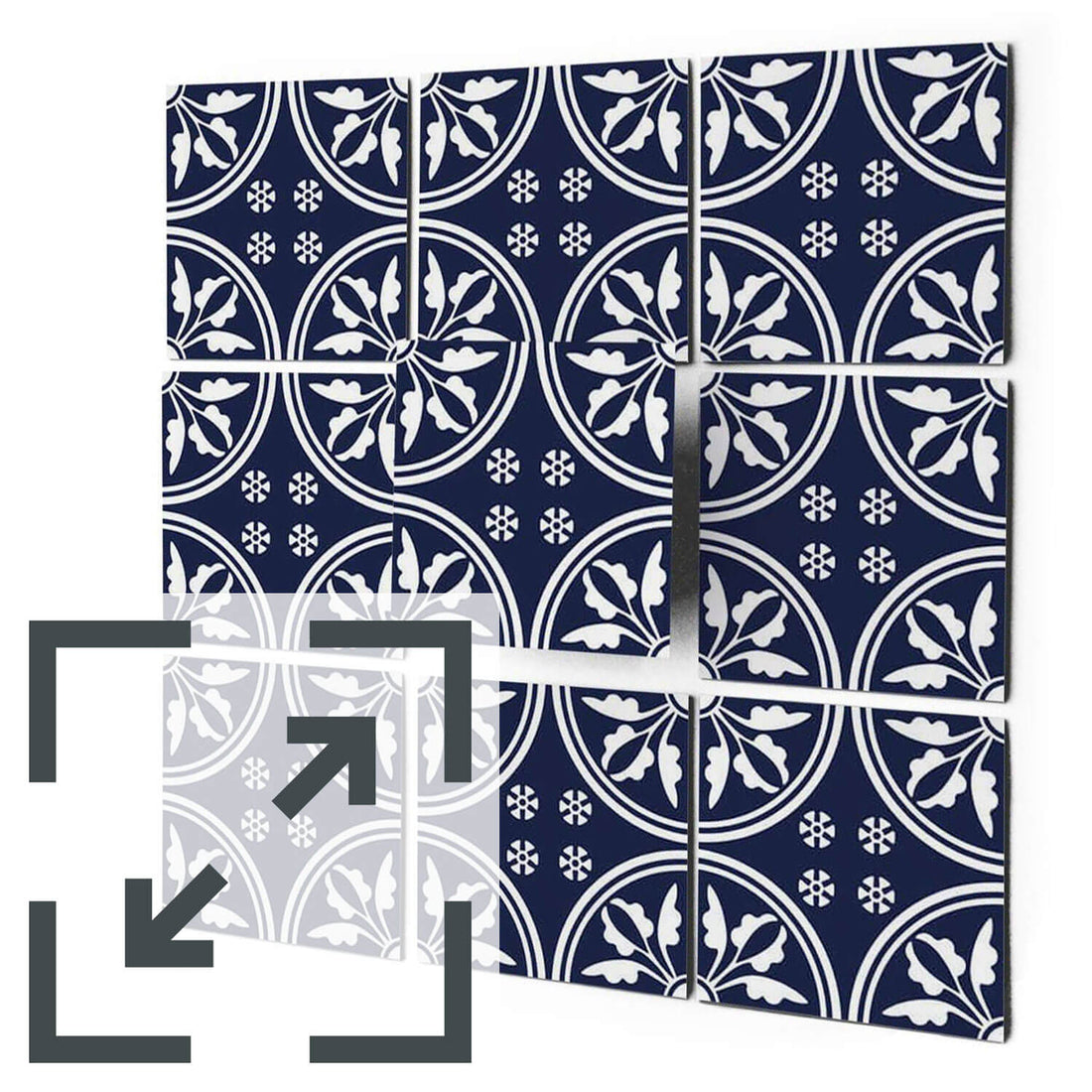 Fliesenaufkleber Eigenes Maß Main - Deep Blue Pattern