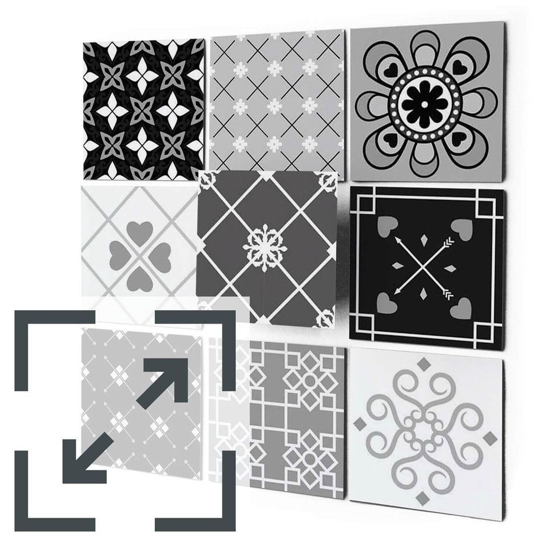Fliesenaufkleber Eigenes Maß Main - Grey Love