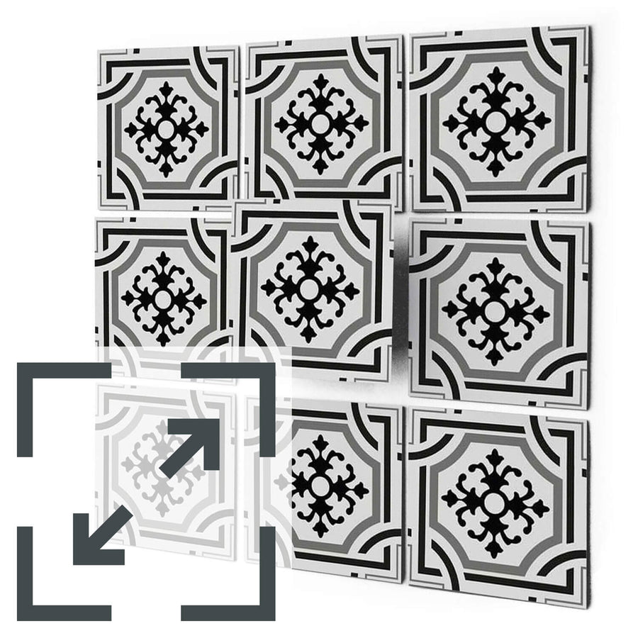 Fliesenaufkleber Eigenes Maß Main - Grey ornaments