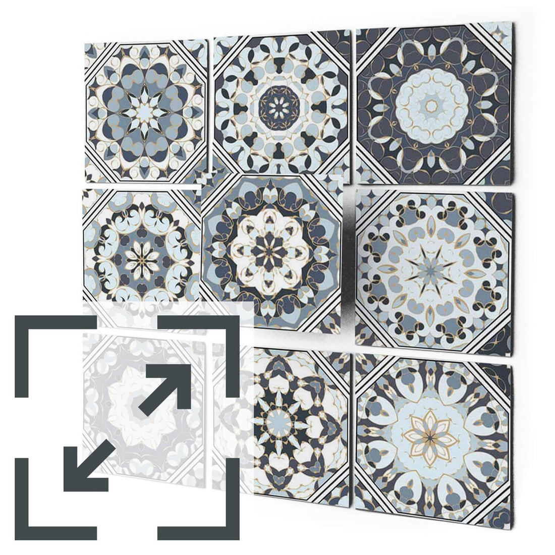 Fliesenaufkleber Eigenes Maß Main - Grey Patternstyle