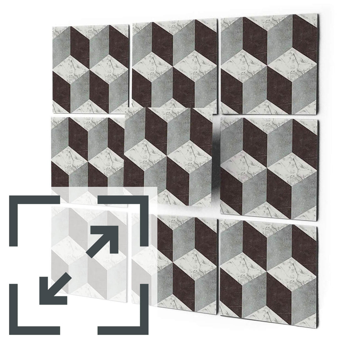 Fliesenaufkleber Eigenes Maß Main - Marmor Cubes