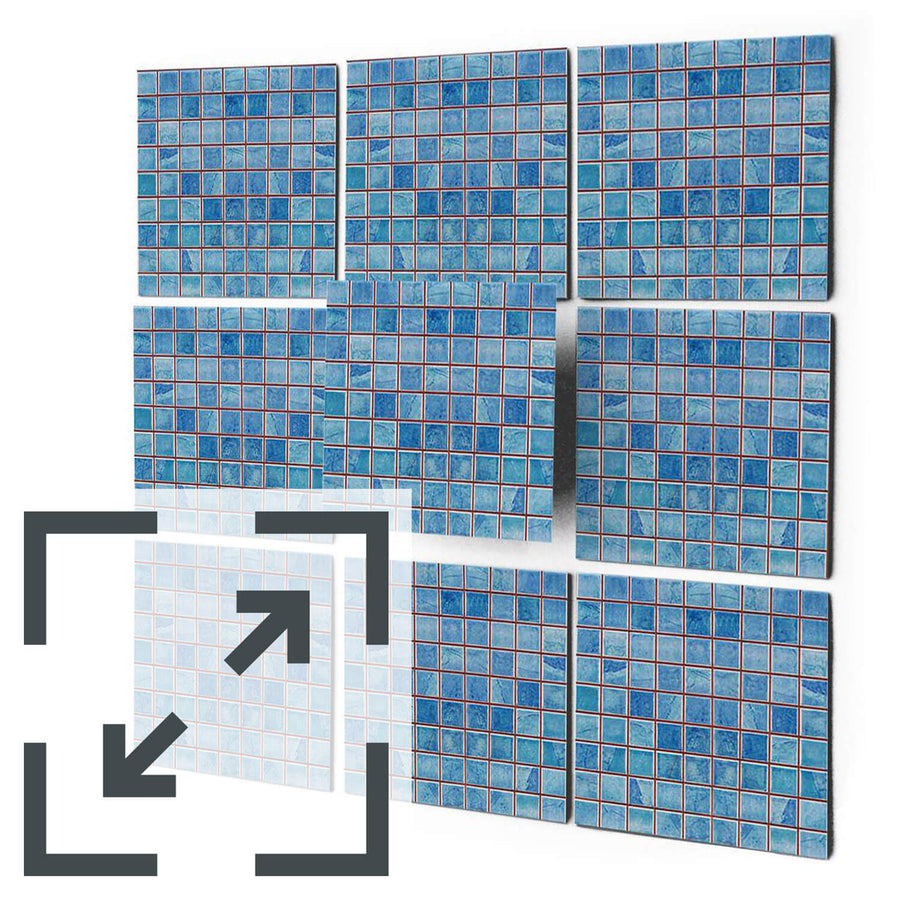 Fliesenaufkleber Eigenes Maß Main - Mosaik Blau