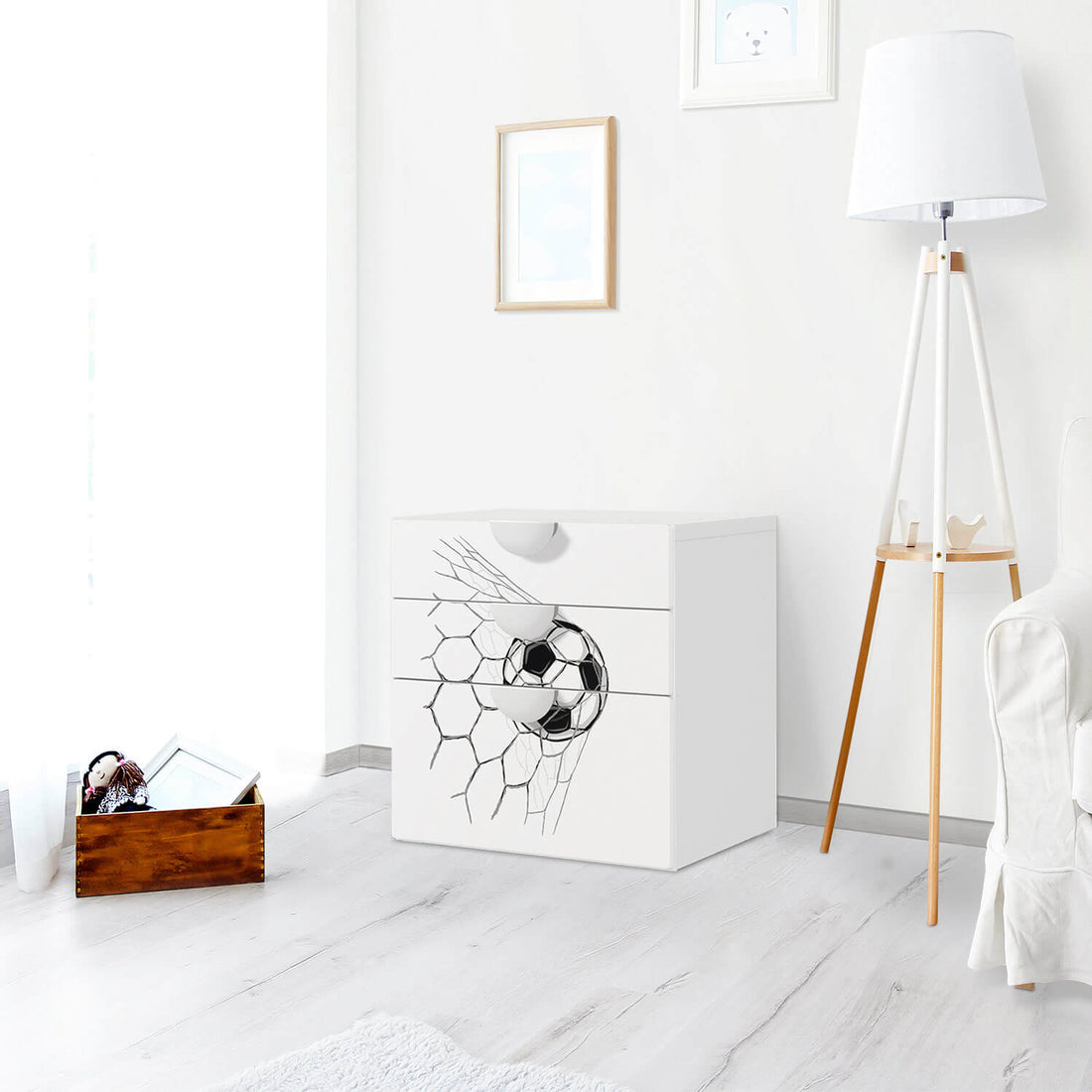 Folie für Möbel Eingenetzt - IKEA Smastad Kommode - 3 Schubladen - Kinderzimmer