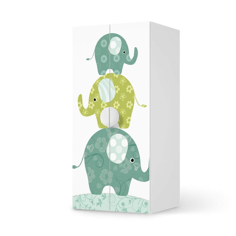Möbelfolie Elephants - IKEA Smastad Schrank - 2 große Türen  - weiss