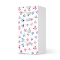 Möbel Klebefolie Eulenparty - IKEA Smastad Kommode - 5 Schubladen  - weiss