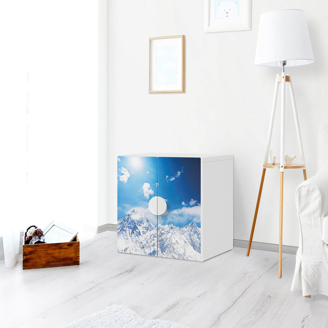 Selbstklebende Folie Everest - IKEA Smastad Schrank - 2 kleine Türen - Kinderzimmer