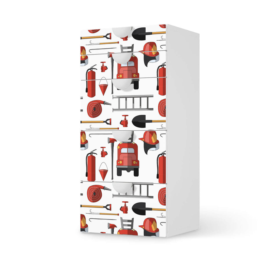 Möbel Klebefolie Firefighter - IKEA Smastad Kommode - 5 Schubladen  - weiss