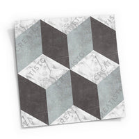 Fliesensticker Küche Musterfolie Gross - Marmor Cubes pds1
