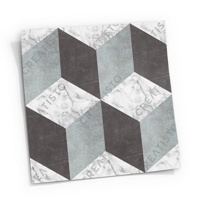 Fliesensticker Küche Musterfolie Gross - Marmor Cubes pds1