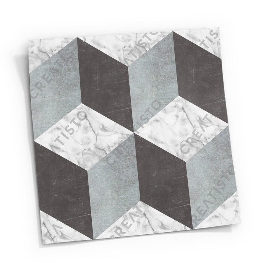 Fliesensticker Küche Musterfolie Gross - Marmor Cubes pds1