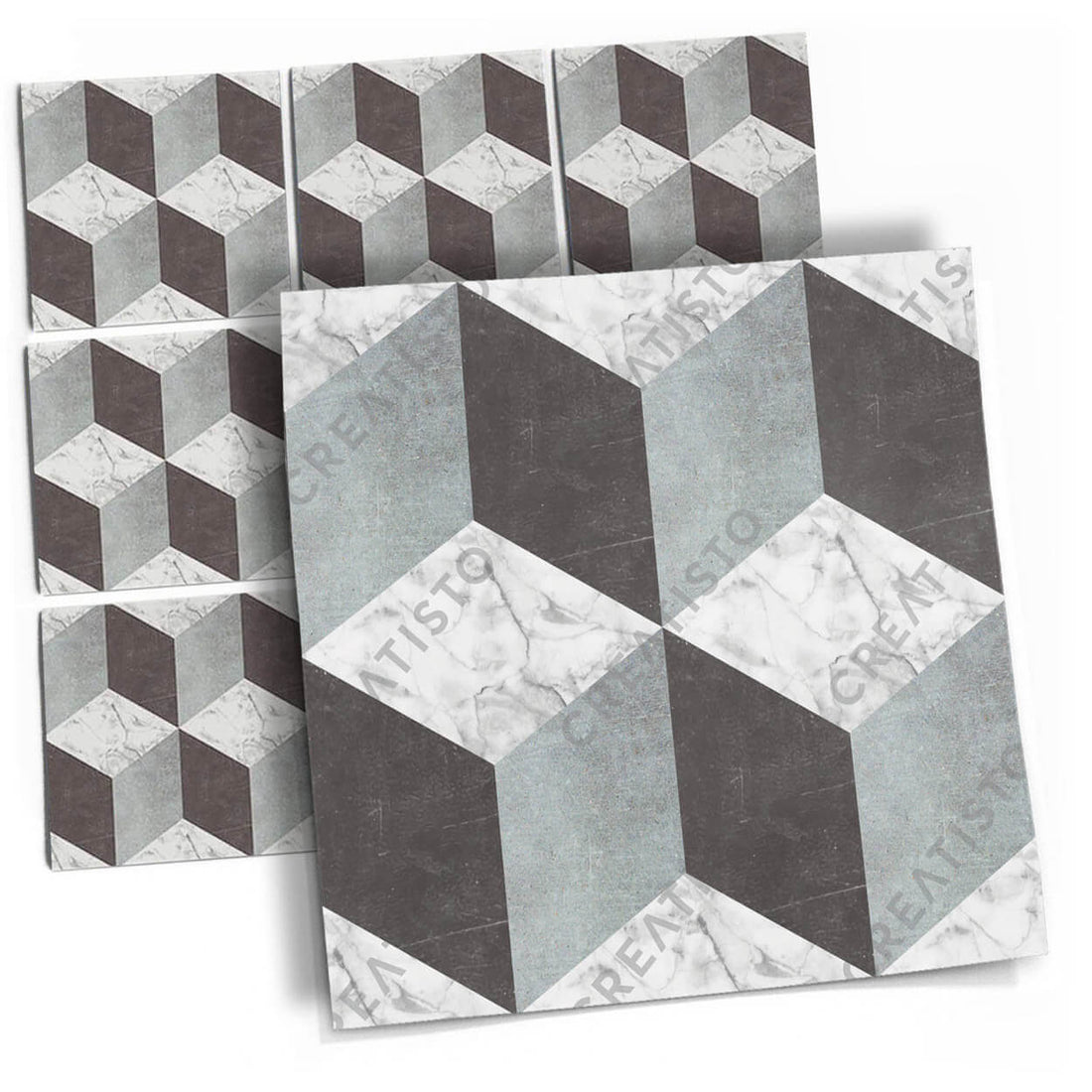 Fliesenaufkleber Küche Musterfolie Main - Marmor Cubes