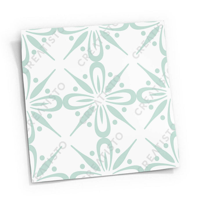 Fliesensticker Küche Musterfolie Gross - Türkise Ornamente pds1