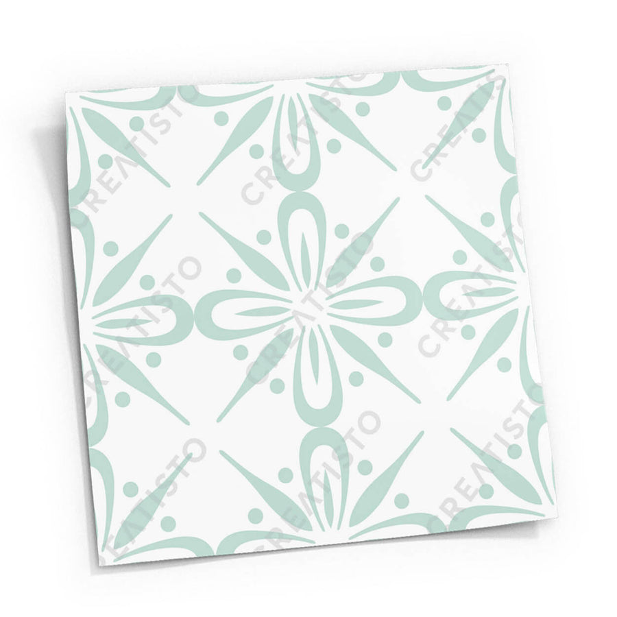 Fliesensticker Küche Musterfolie Gross - Türkise Ornamente pds1
