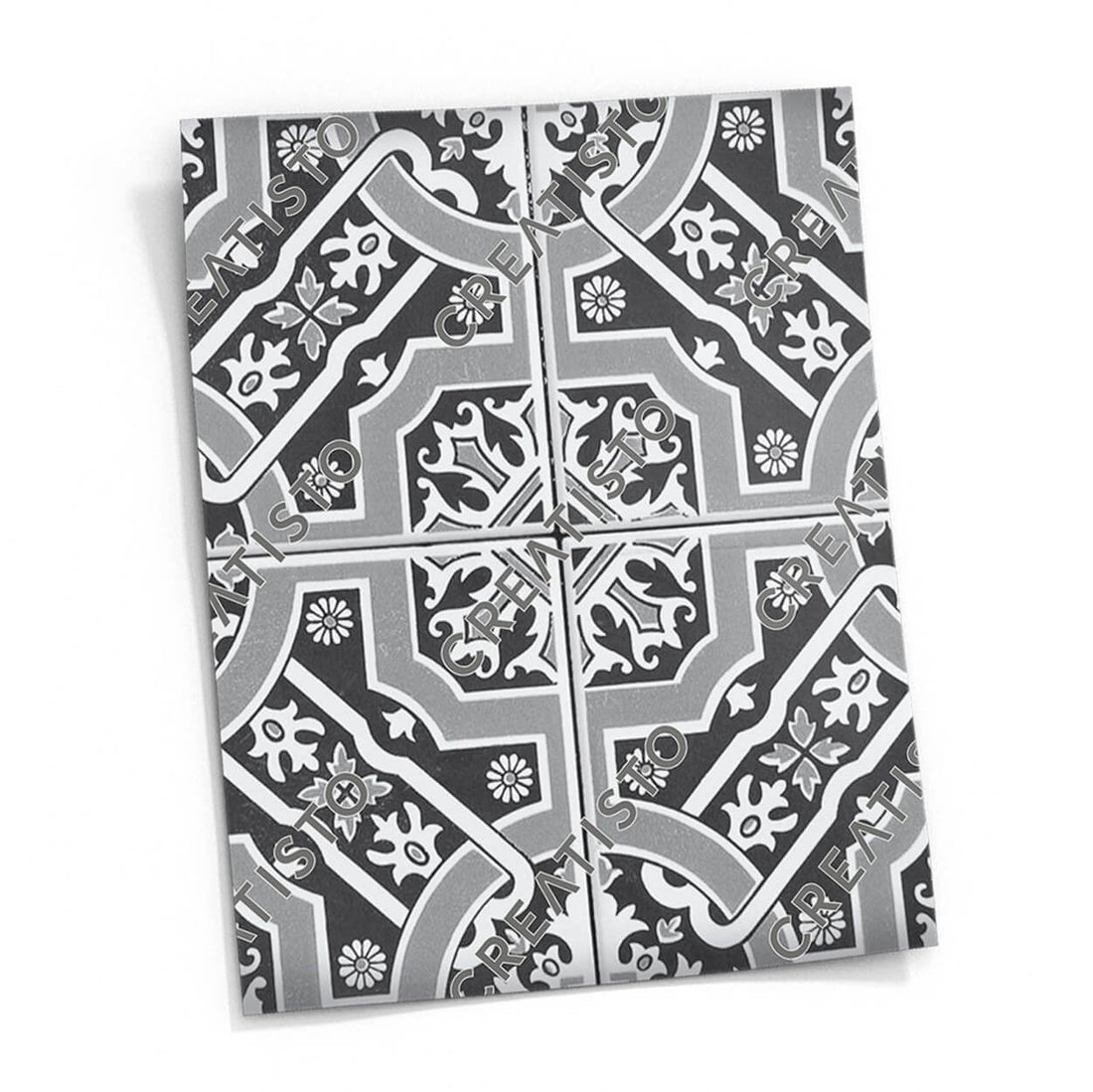 Fliesensticker rechteckig Küche Musterfolie Gross - Black n White pds1
