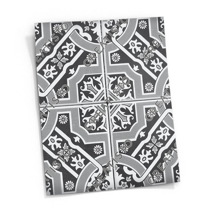 Fliesensticker rechteckig Küche Musterfolie Gross - Black n White pds1