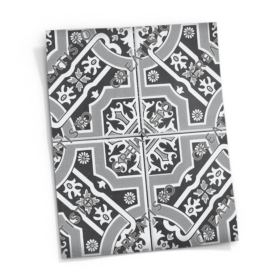Fliesensticker rechteckig Küche Musterfolie Gross - Black n White pds1