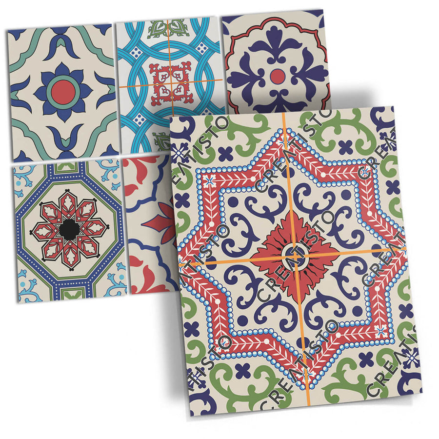 Fliesenaufkleber rechteckig Küche Musterfolie Main - Bukhara Design