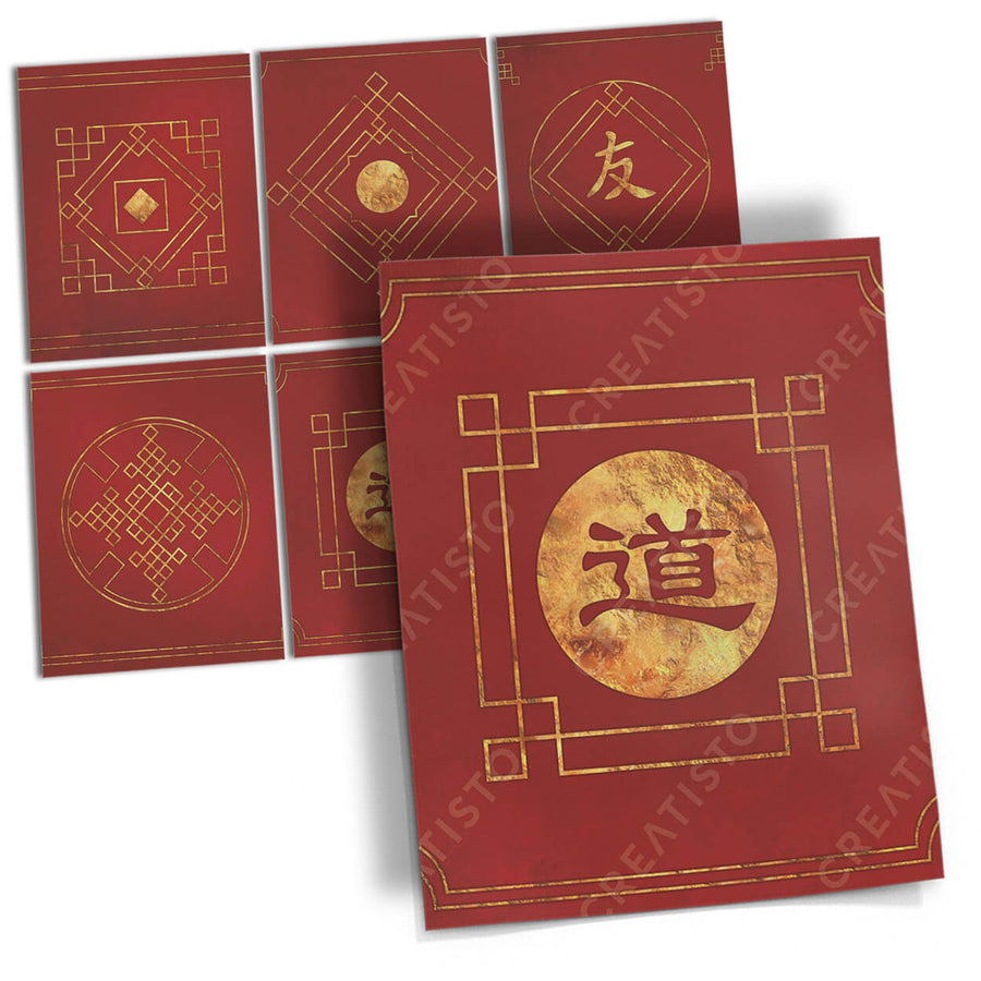 Fliesenaufkleber rechteckig Küche Musterfolie Main - Chinese Tiles