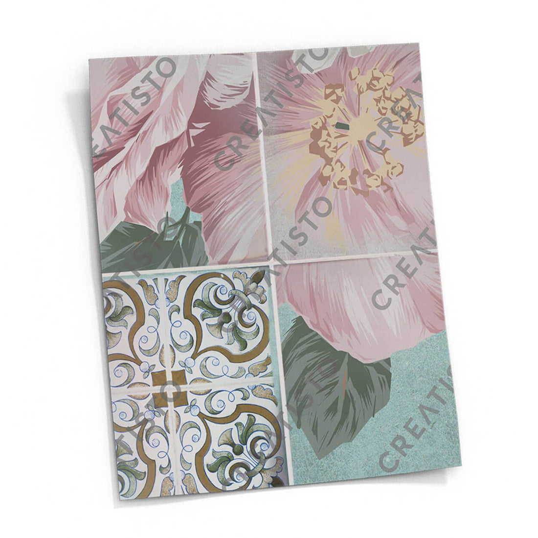 Fliesensticker rechteckig Küche Musterfolie Gross - Durch die Blume pds1