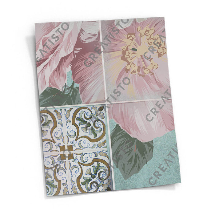 Fliesensticker rechteckig Küche Musterfolie Gross - Durch die Blume pds1