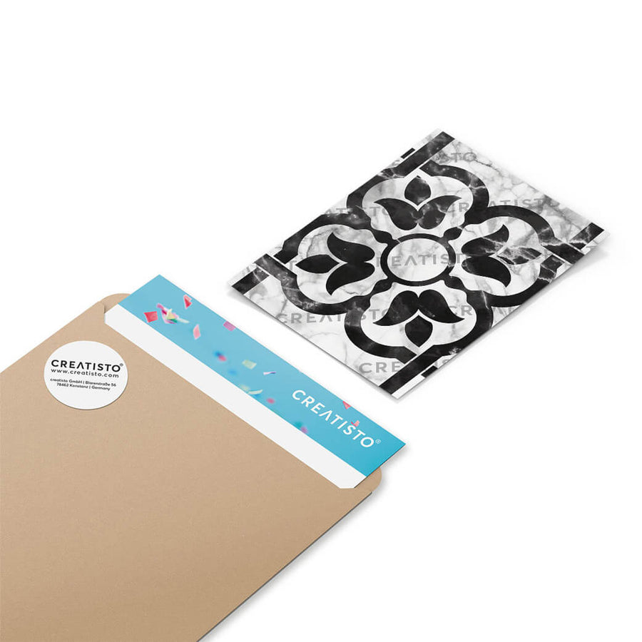 Klebefliesen rechteckig Marmor Muster - Musterfolie Verpackung - creatisto pds2