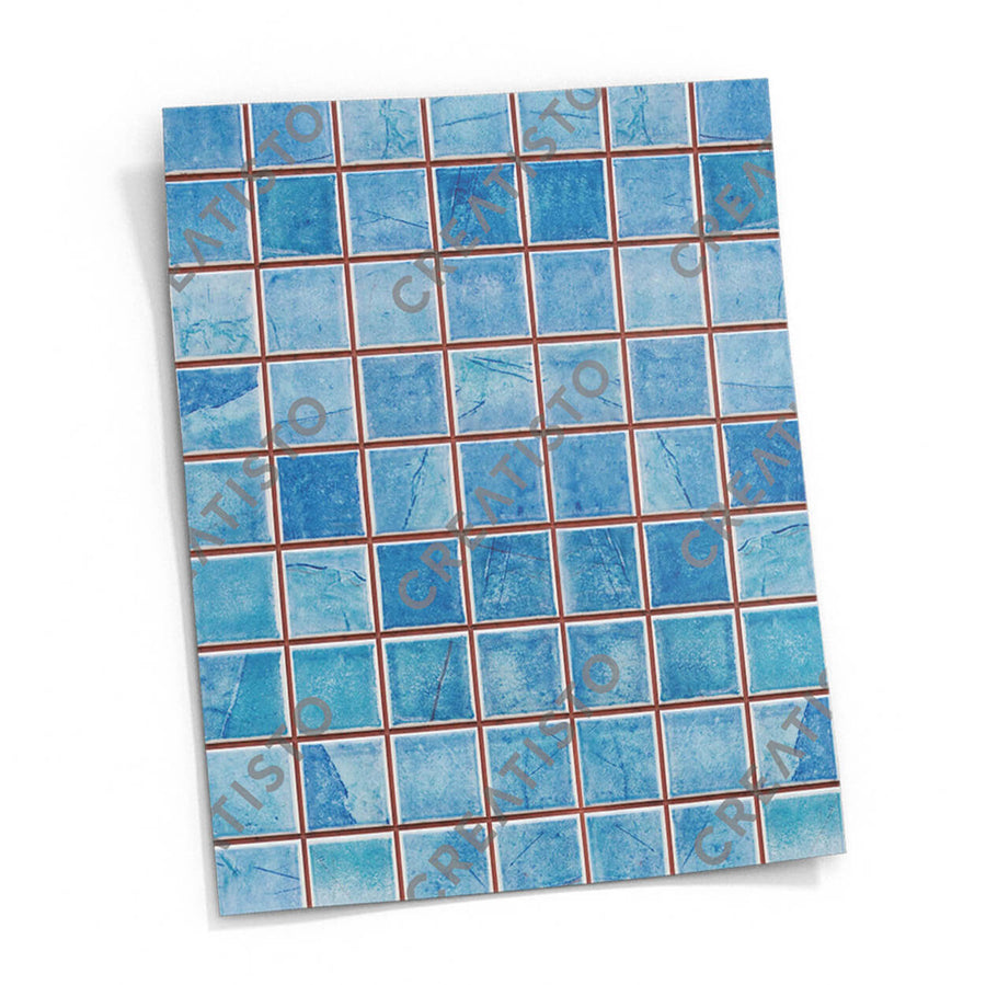 Fliesensticker rechteckig Küche Musterfolie Gross - Mosaik Blau pds1