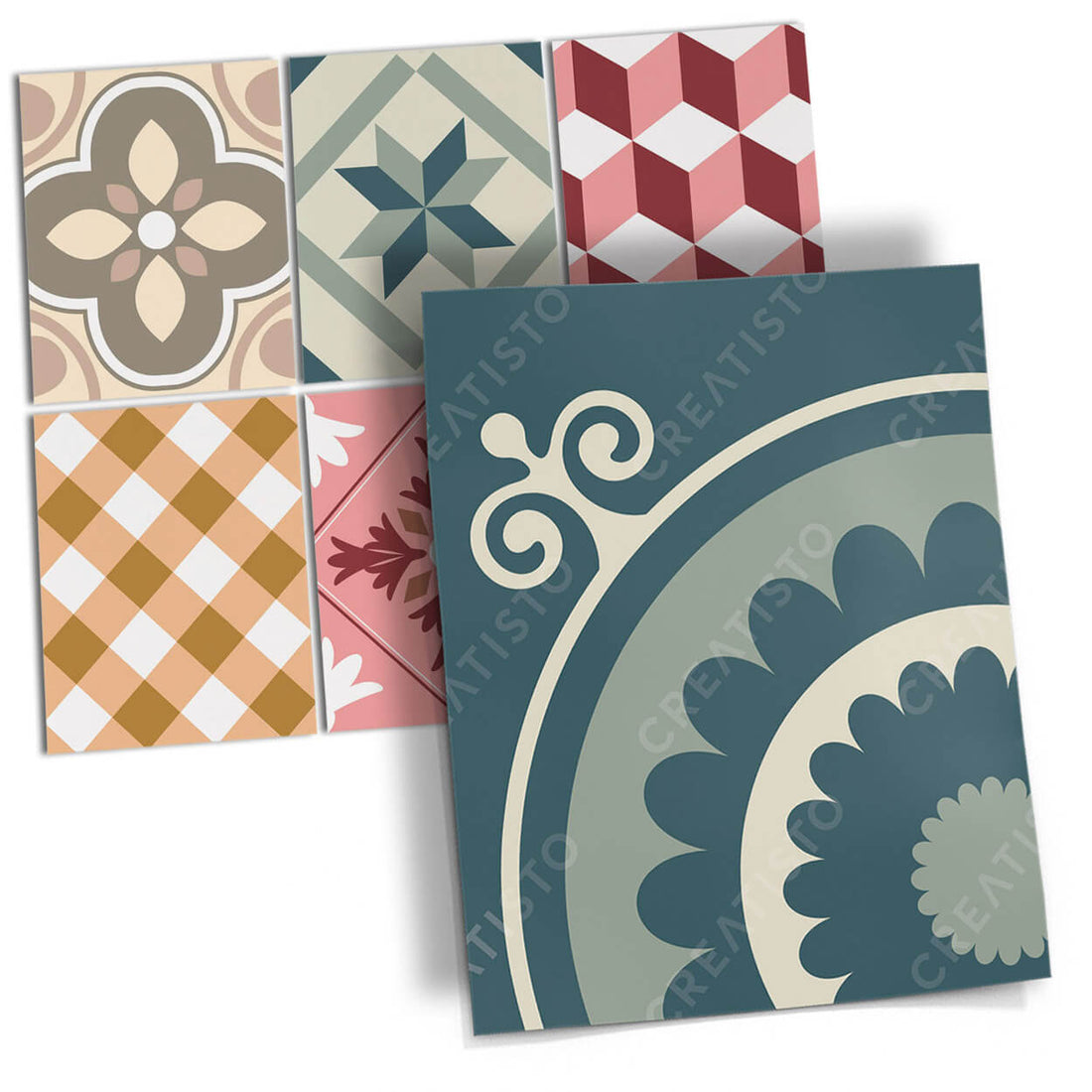 Fliesenaufkleber rechteckig Küche Musterfolie Main - Swedish Tiles