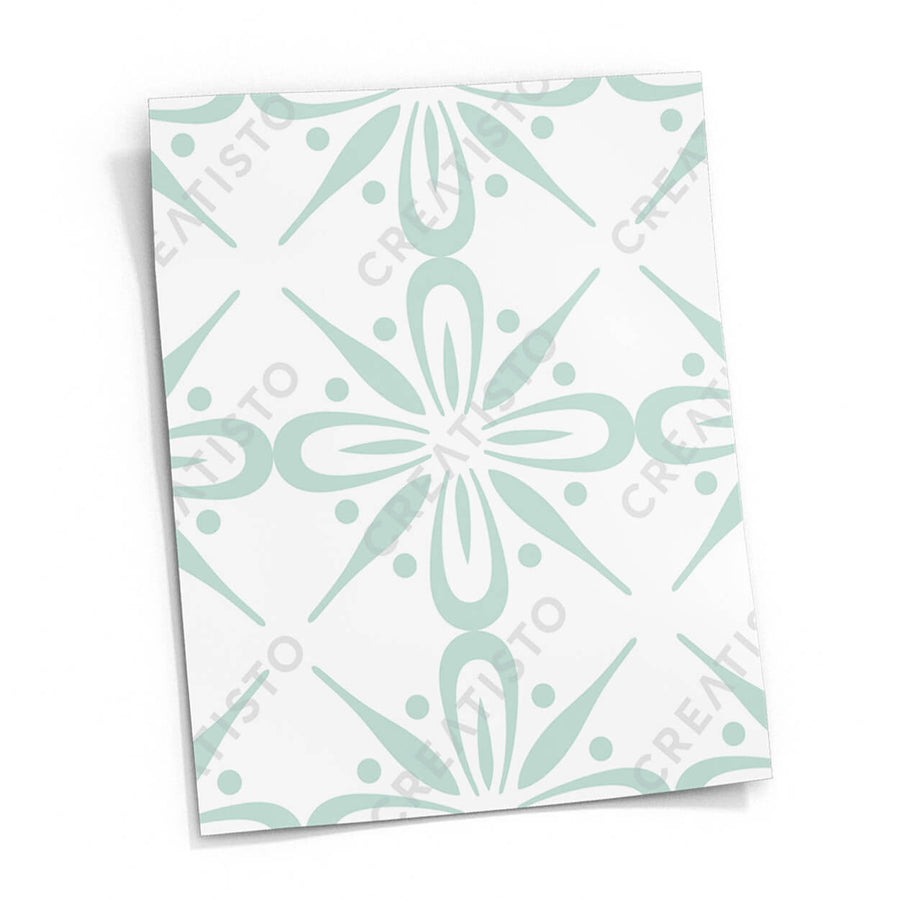 Fliesensticker rechteckig Küche Musterfolie Gross - Türkise Ornamente pds1