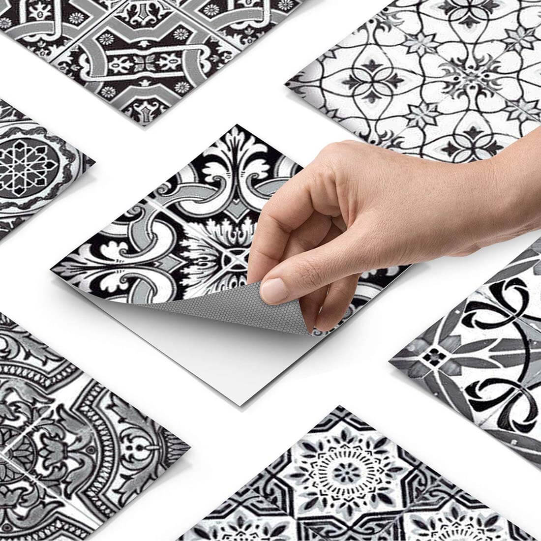 Eigenes Maß Klebefliesen Black n White - Paket - creatisto pds1