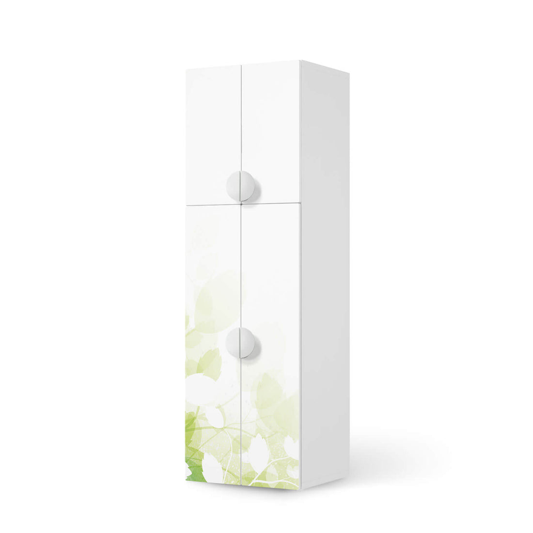 Selbstklebende Folie Flower Light - IKEA Smastad kombiniert - 2 große Türen und 2 kleine Türen  - weiss
