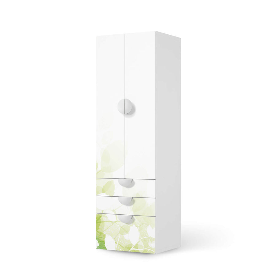 Klebefolie Flower Light - IKEA Smastad kombiniert - 3 Schubladen und 2 große Türen  - weiss