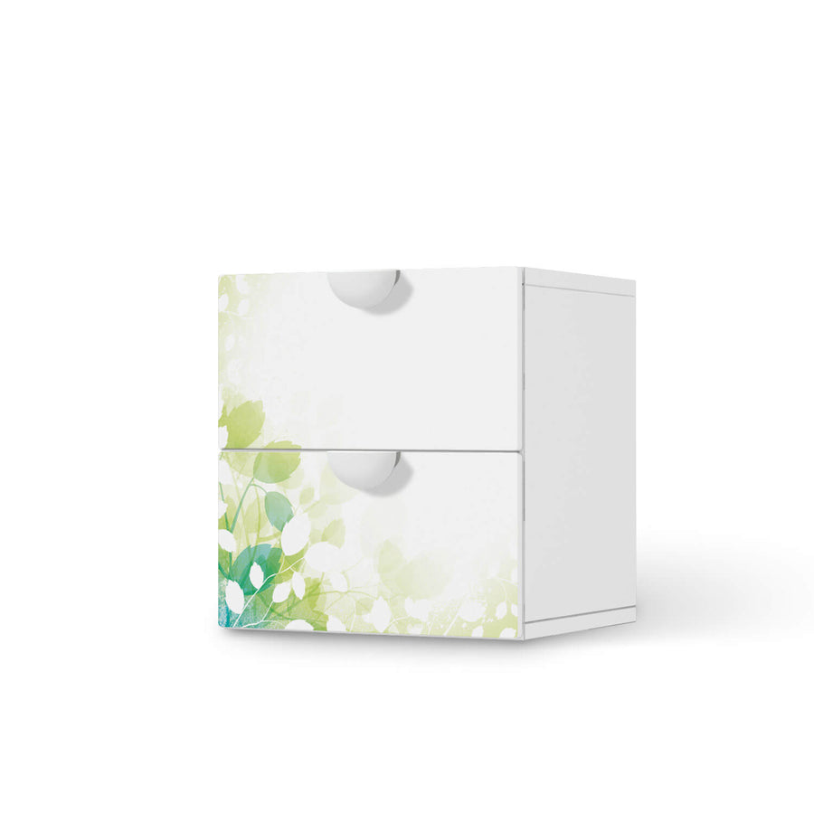 Klebefolie für Möbel Flower Light - IKEA Smastad Kommode - 2 Schubladen  - weiss