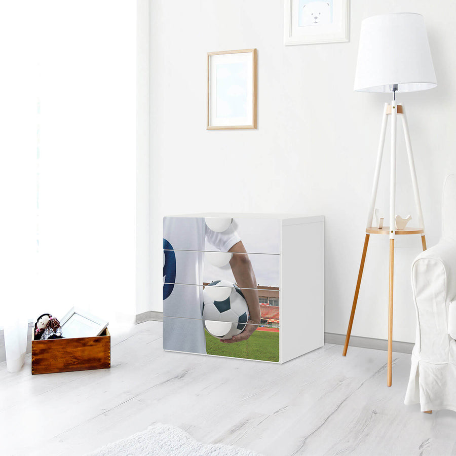 Klebefolie Footballmania - IKEA Smastad Kommode - 4 Schubladen - Kinderzimmer