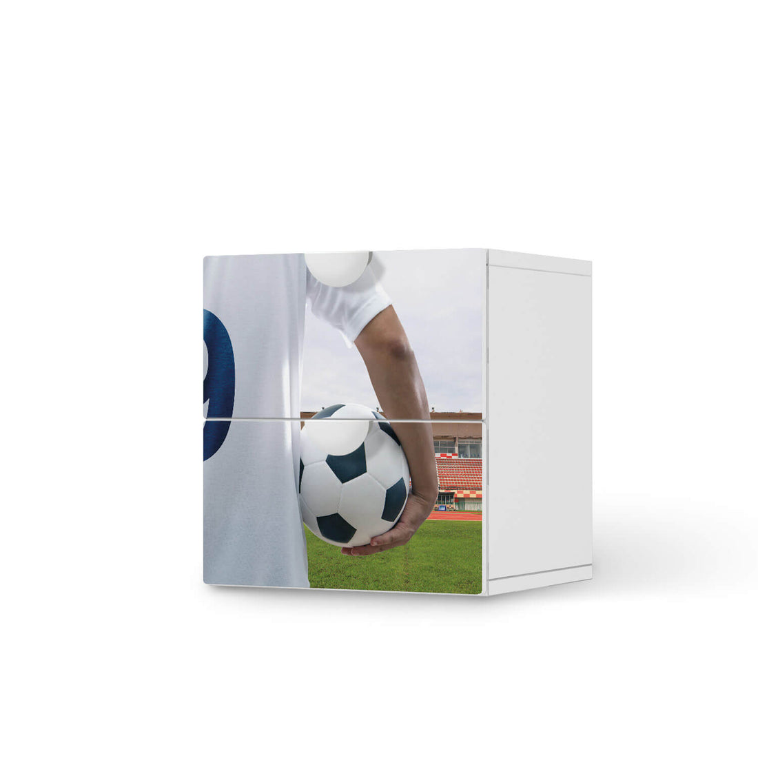 Klebefolie für Möbel Footballmania - IKEA Smastad Kommode - 2 Schubladen  - weiss