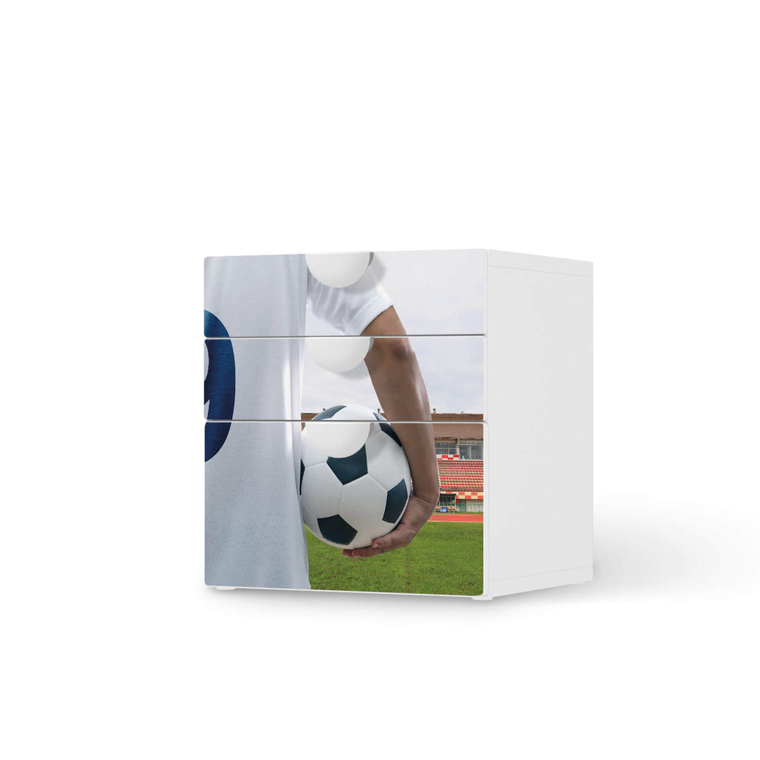 Folie für Möbel Footballmania - IKEA Smastad Kommode - 3 Schubladen  - weiss