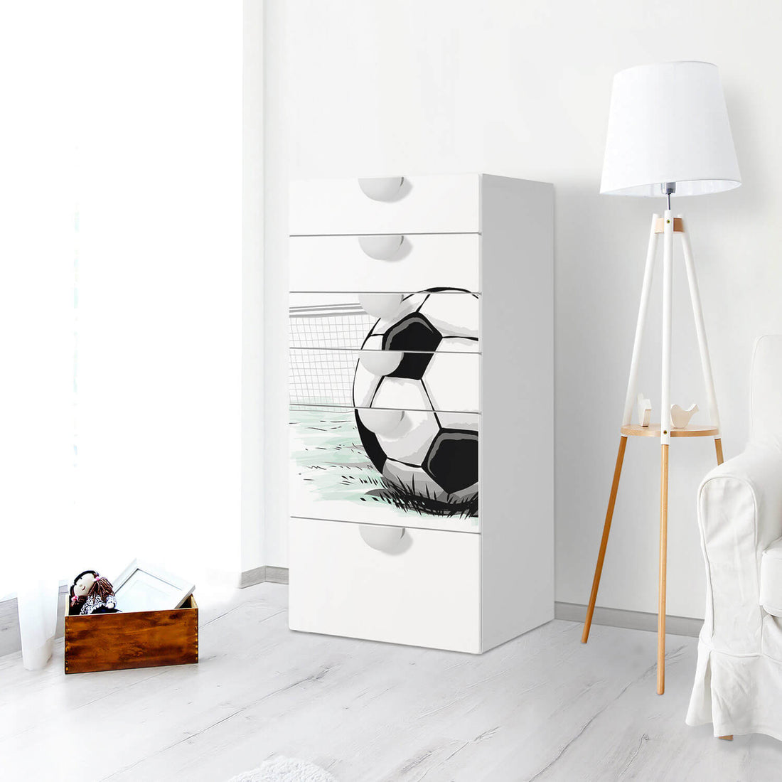 Klebefolie für Möbel Freistoss - IKEA Smastad Kommode - 6 Schubladen - Kinderzimmer