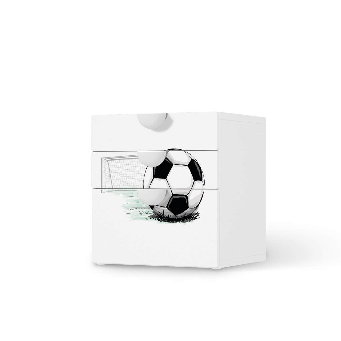 Folie für Möbel Freistoss - IKEA Smastad Kommode - 3 Schubladen  - weiss