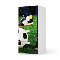 Möbelfolie Fussballstar - IKEA Smastad kombiniert - 2 Schubladen und 2 kleine Türen  - weiss
