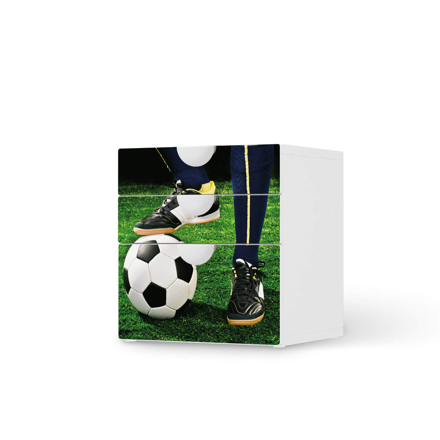 Folie für Möbel Fussballstar - IKEA Smastad Kommode - 3 Schubladen  - weiss