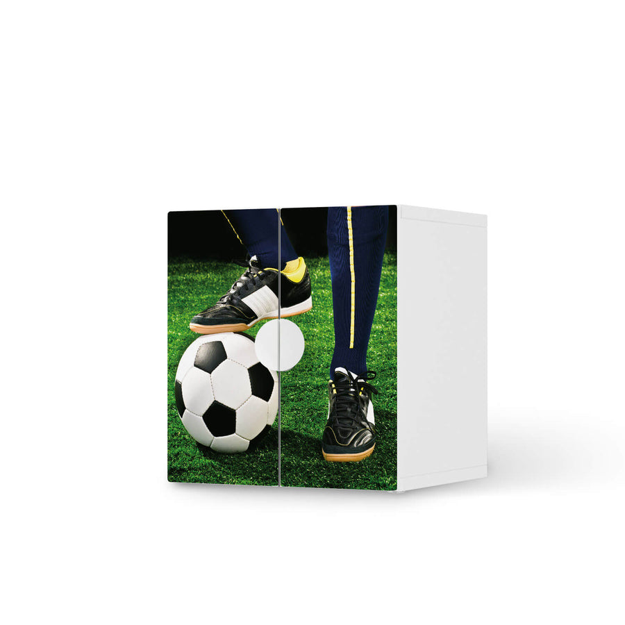 Selbstklebende Folie Fussballstar - IKEA Smastad Schrank - 2 kleine Türen  - weiss