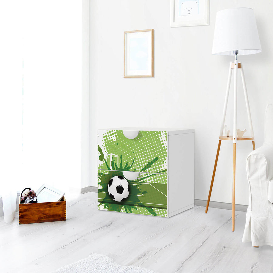 Klebefolie für Möbel Goal - IKEA Smastad Kommode - 2 Schubladen - Kinderzimmer
