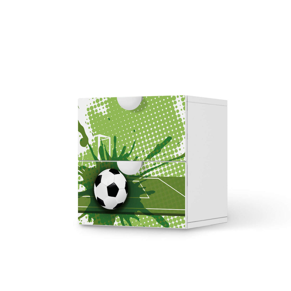 Klebefolie für Möbel Goal - IKEA Smastad Kommode - 2 Schubladen  - weiss