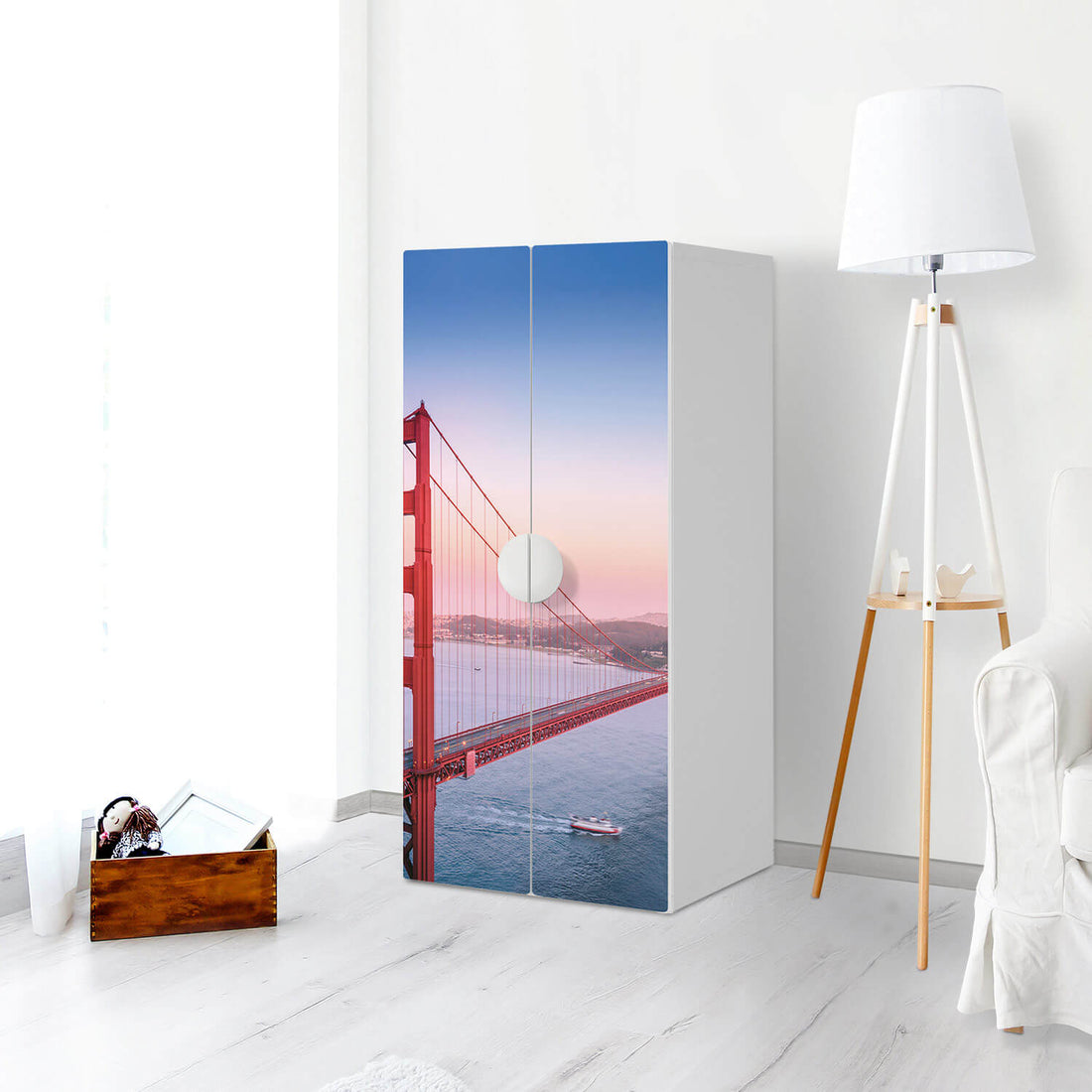 Möbelfolie Golden Gate - IKEA Smastad Schrank - 2 große Türen - Kinderzimmer