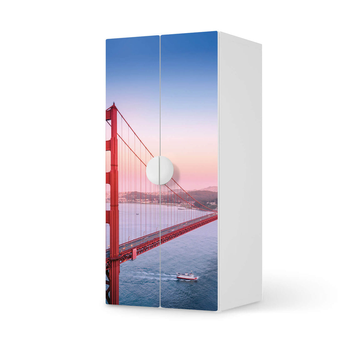 Möbelfolie Golden Gate - IKEA Smastad Schrank - 2 große Türen  - weiss