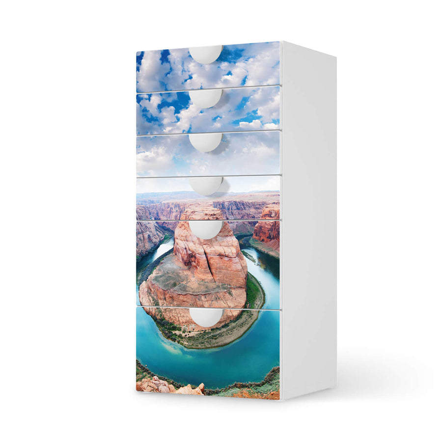Klebefolie für Möbel Grand Canyon - IKEA Smastad Kommode - 6 Schubladen  - weiss