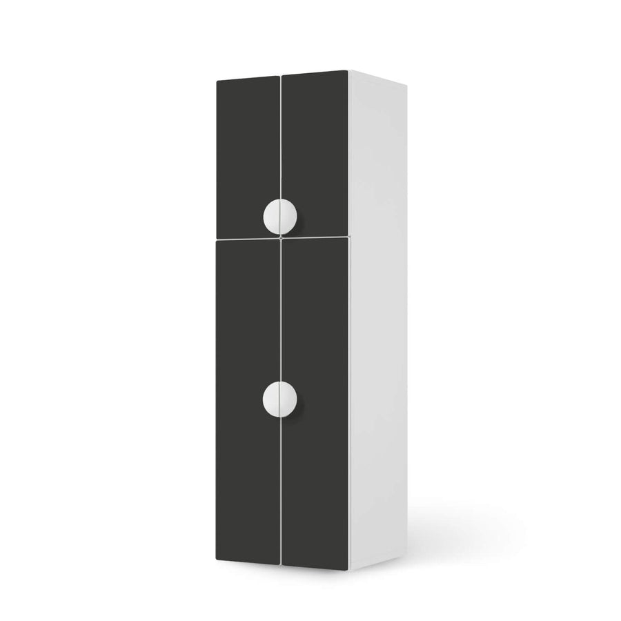 Selbstklebende Folie Grau Dark - IKEA Smastad kombiniert - 2 große Türen und 2 kleine Türen  - weiss