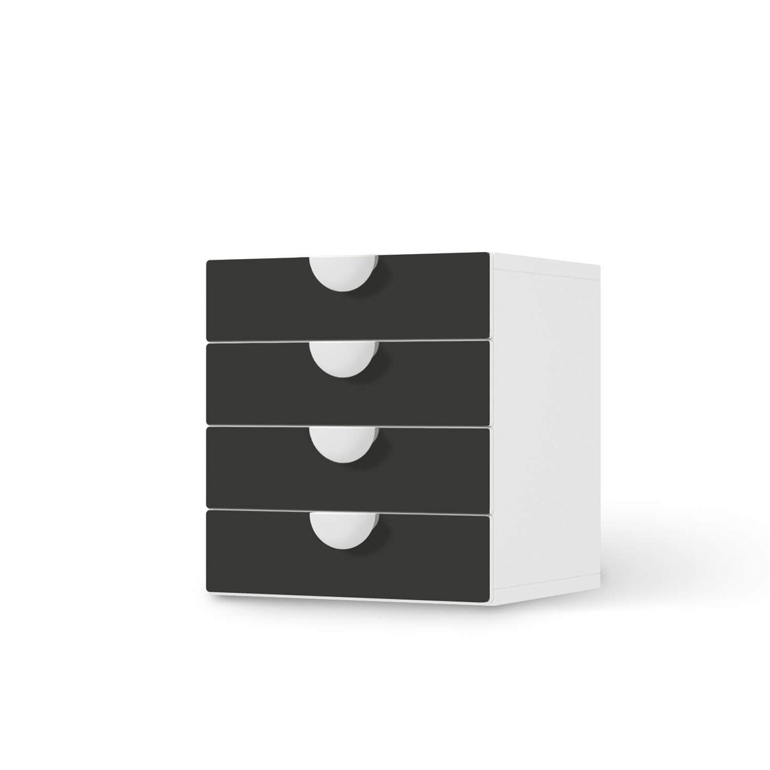 Klebefolie Grau Dark - IKEA Smastad Kommode - 4 Schubladen  - weiss