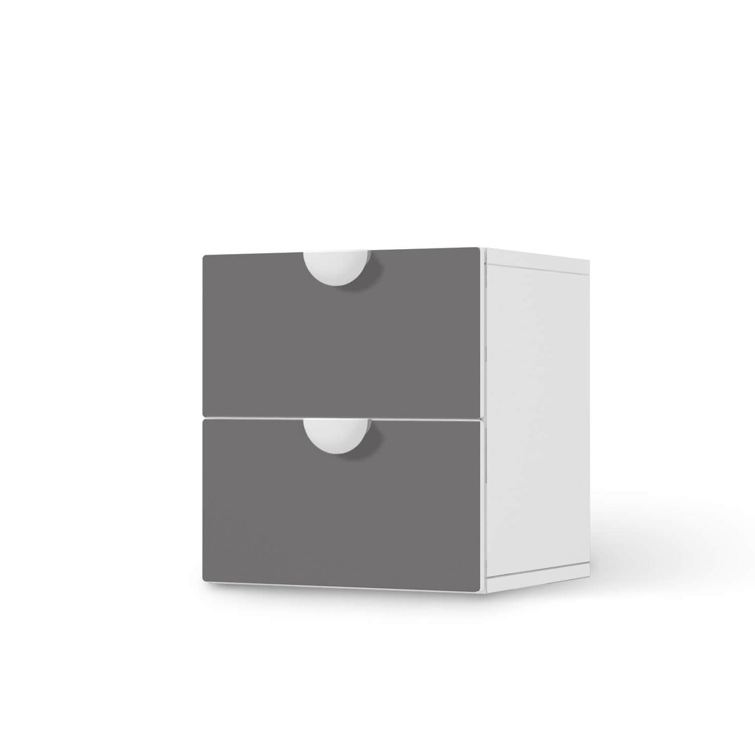Klebefolie für Möbel Grau Light - IKEA Smastad Kommode - 2 Schubladen  - weiss